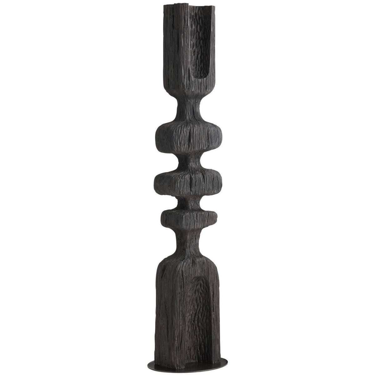 Jayden Modern Classic Ebony Resin Totem Floor Sculpture