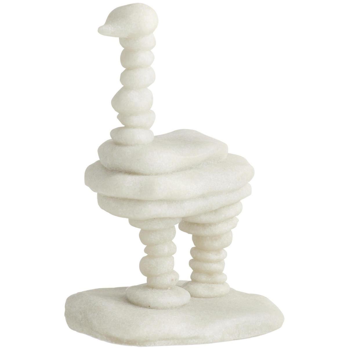 Kevin Coastal Beach White Stacked Ricestone Ostrich Sculpture