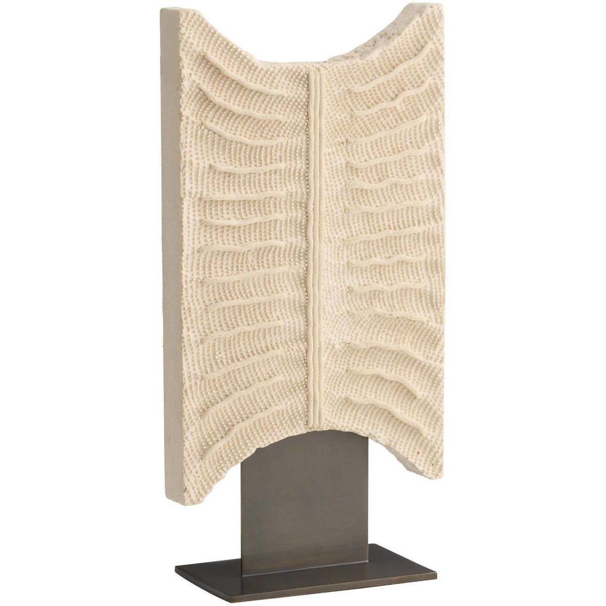 Stela Coastal Beach Beige Resin Carved Sculpture