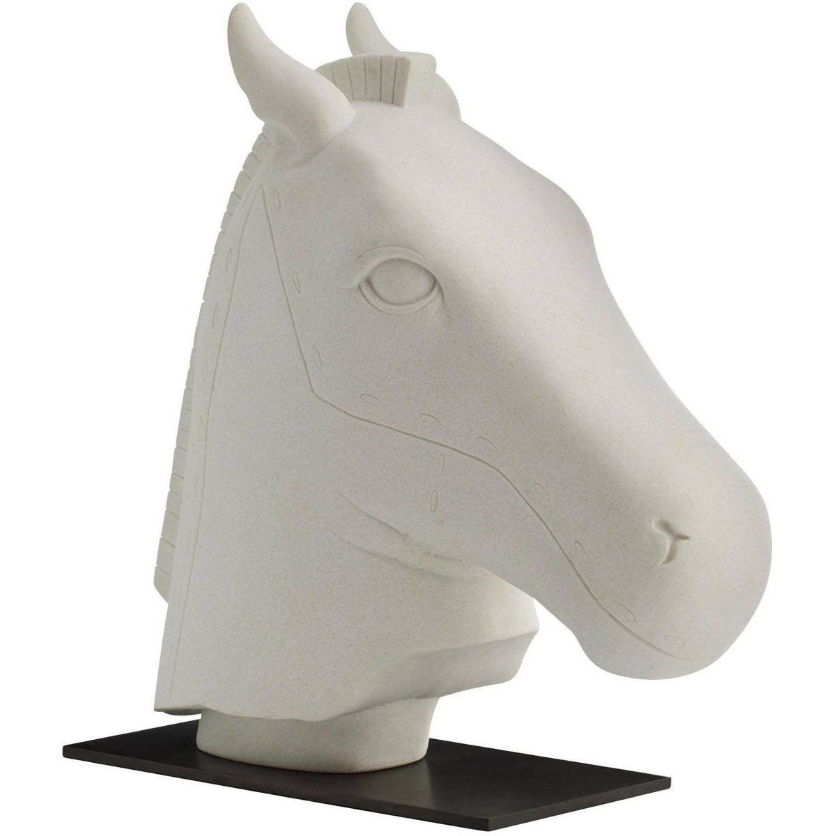 Cavalle Updated Traditional Ivory White Horse Sculpture