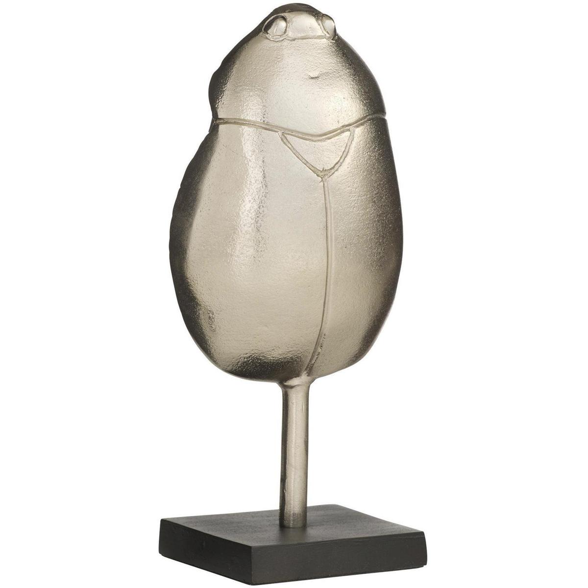Gita Modern Classic Silver Brass Beetle Sculpture