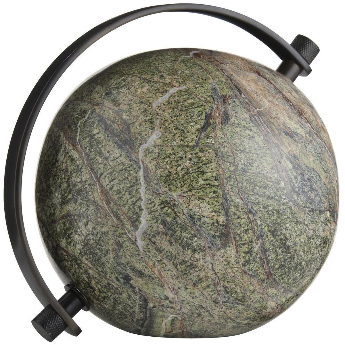 Milo Modern Green Jungle Marble Globe Sculpture