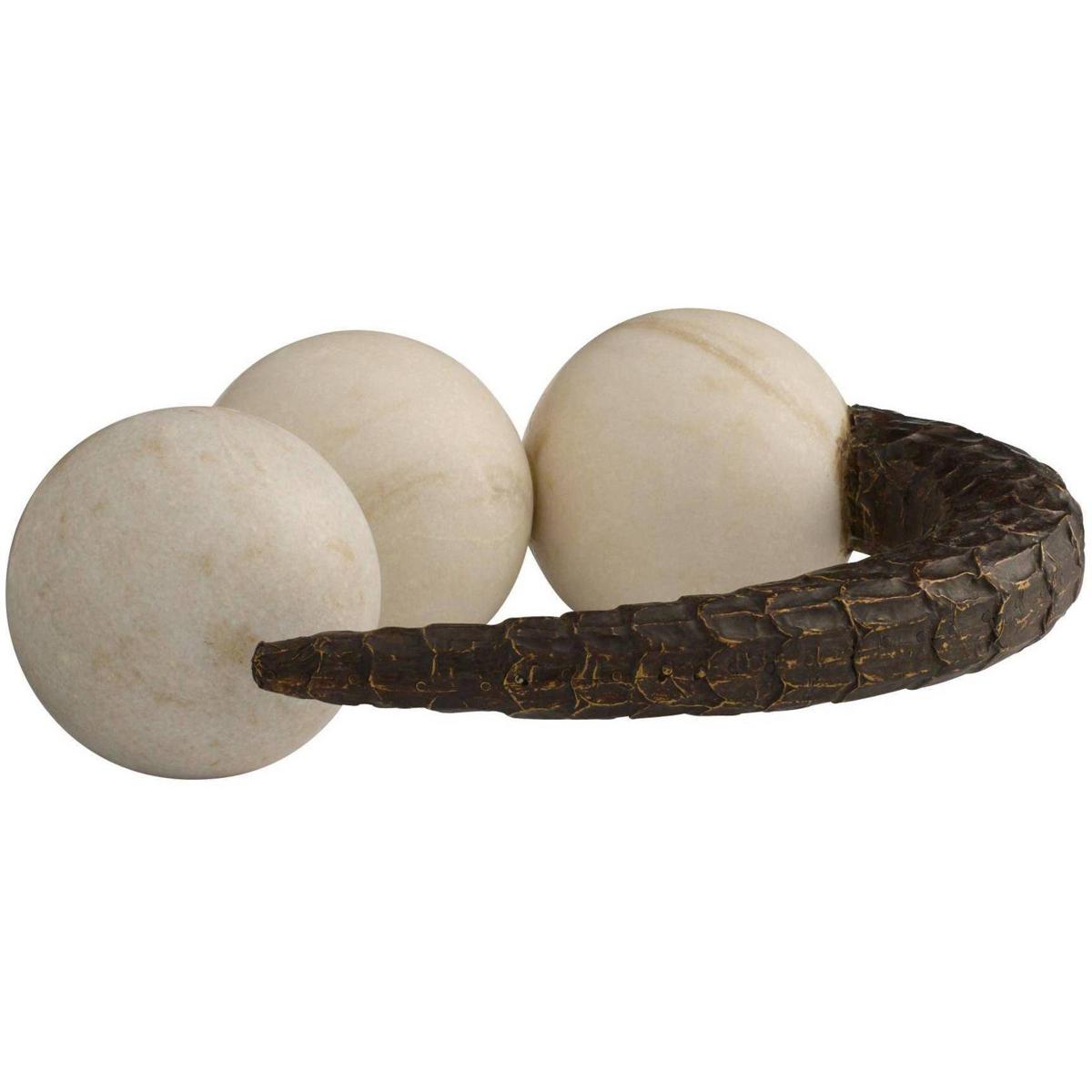 Sonora Modern Classic White Marble Rattlesnake Sculpture