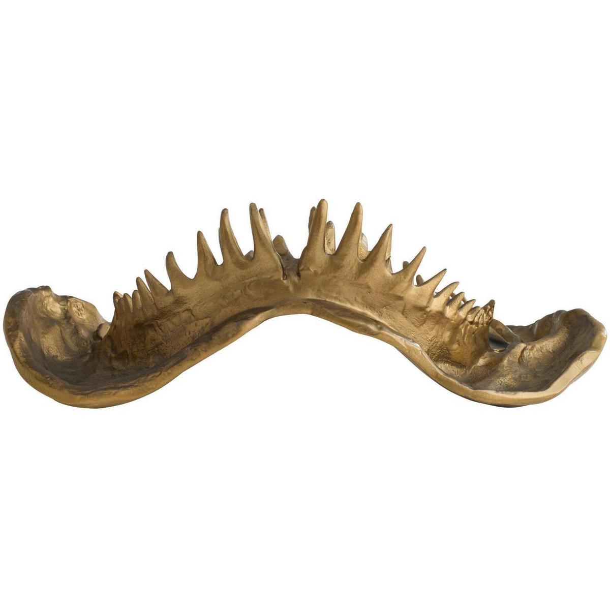 Mako Modern Classic Antique Brass Shark Jaw Sculpture