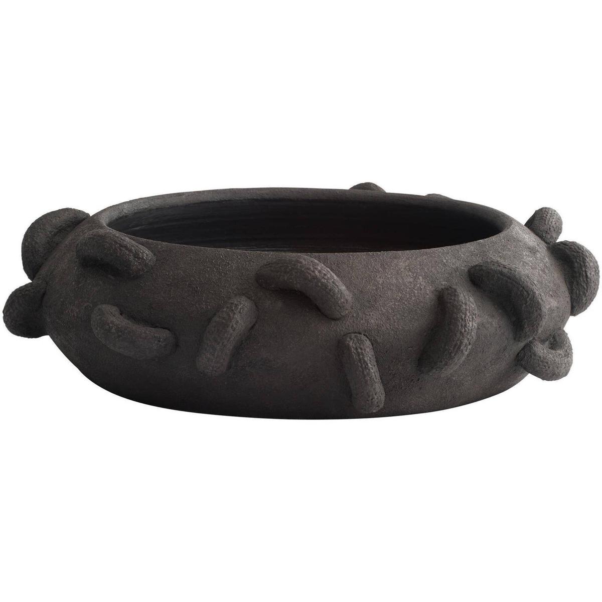 Vionette Coastal Beach Matte Charcoal Terracotta Decorative Bowl