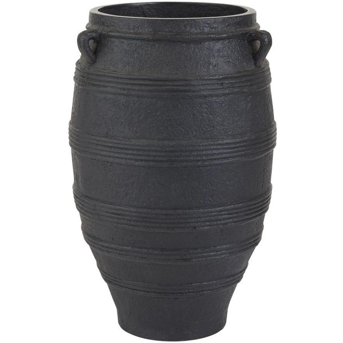 Chicago Coastal Matte Black Concrete Outdoor Planter - Large