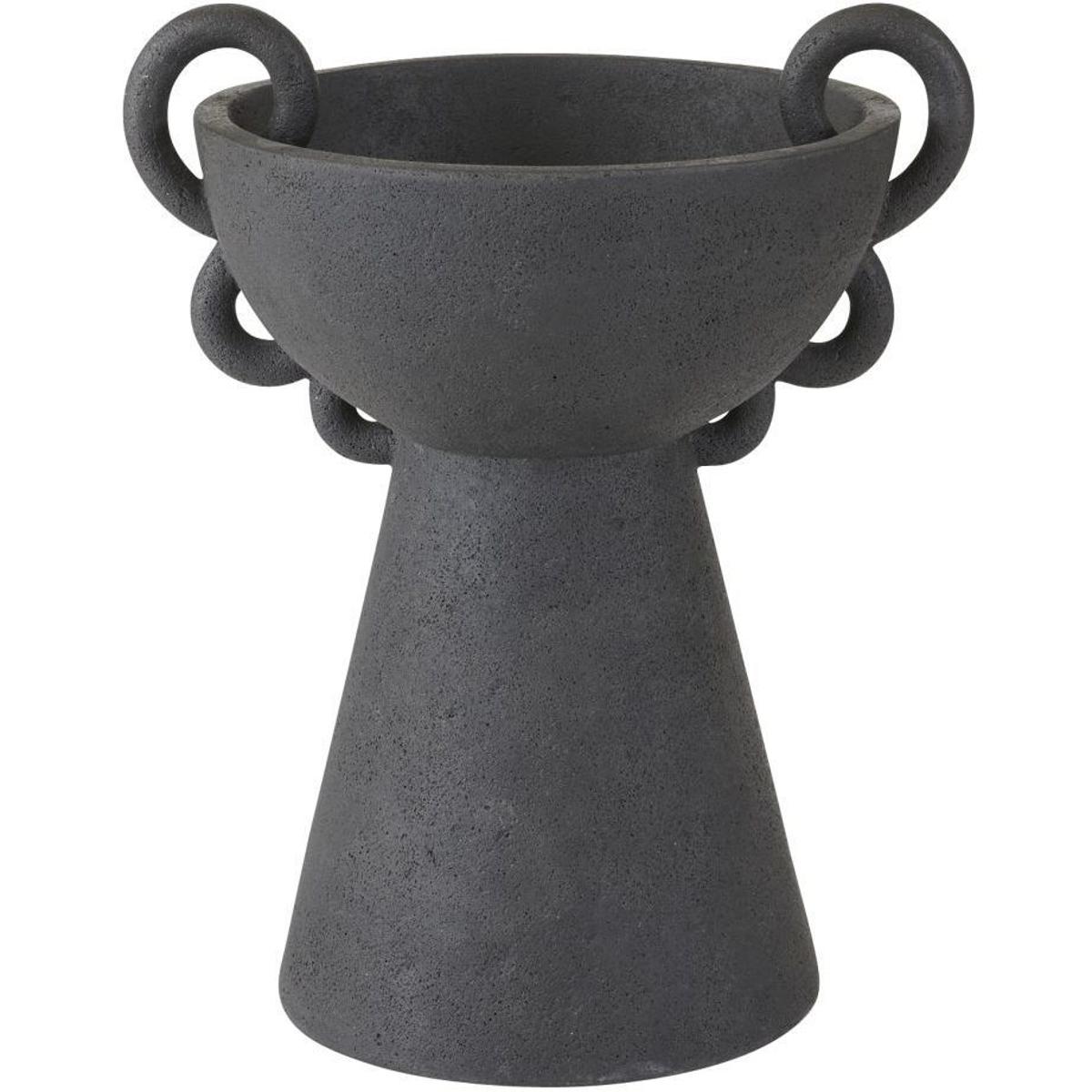 Clarke Coastal Black Composite Outdoor Planter