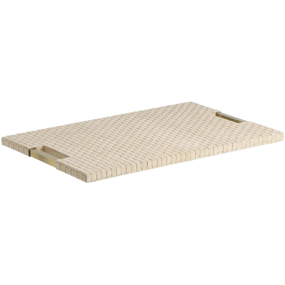 Kellen Modern Classic Taupe Woven Suede Decorative Tray