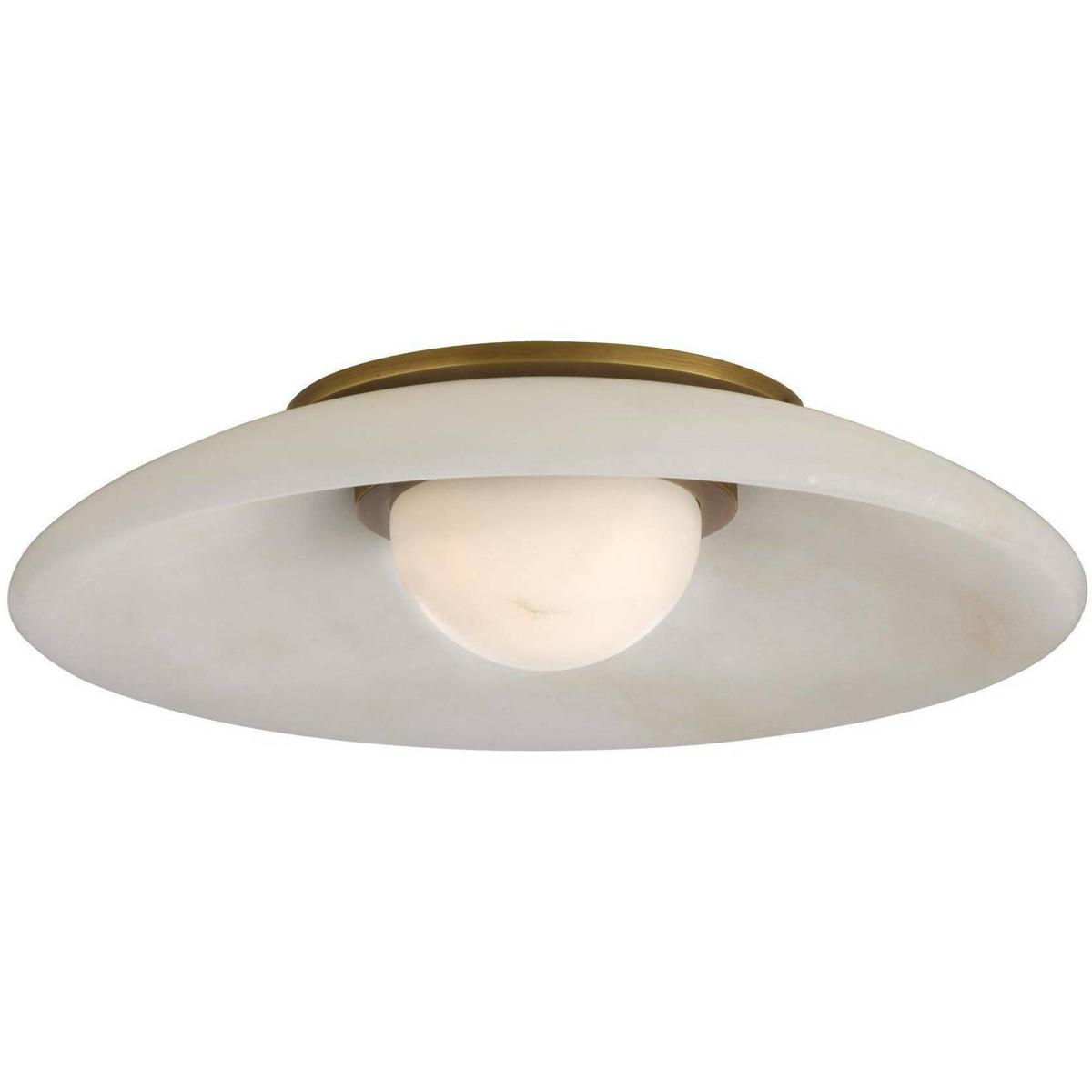 Arteriors DFC37 Stella 1 Light 12 inch White and Antique Brass Flush Mount Ceiling Light