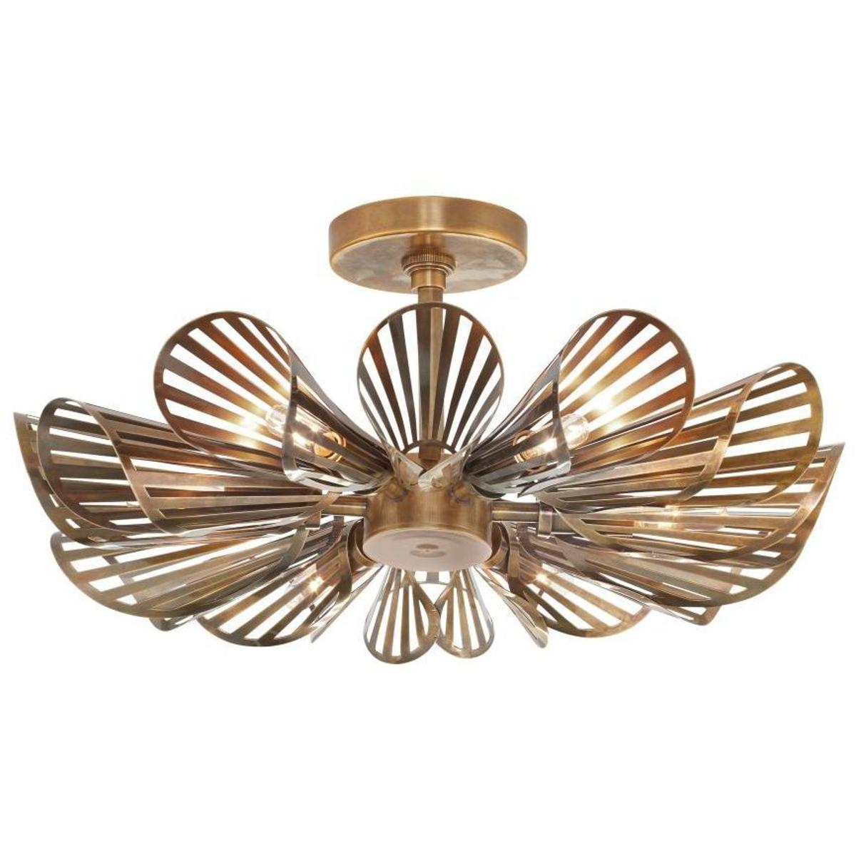 Arteriors DFI06 Francesca 12 Light 20 inch Vintage Brass Flush Mount Ceiling Light