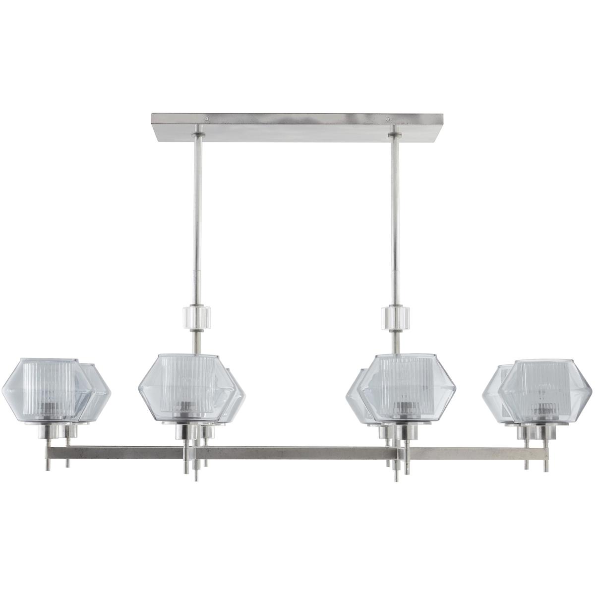 Arteriors DJ89001 Holm 8 Light 50 inch Pewter Linear Chandelier Ceiling Light