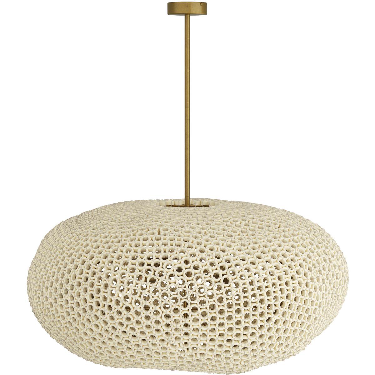 Arteriors DLS08 Yara 48 inch Hand Carved Beechwood Rings Chandelier Ceiling Light