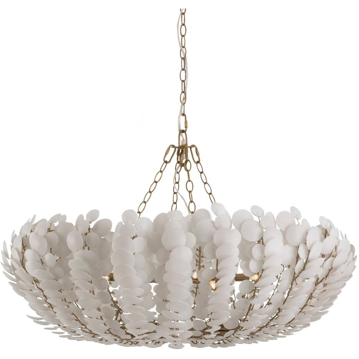 Arteriors DLS20 Bilal 6 Light 52 inch Ivory and Antique Brass Chandelier Ceiling Light