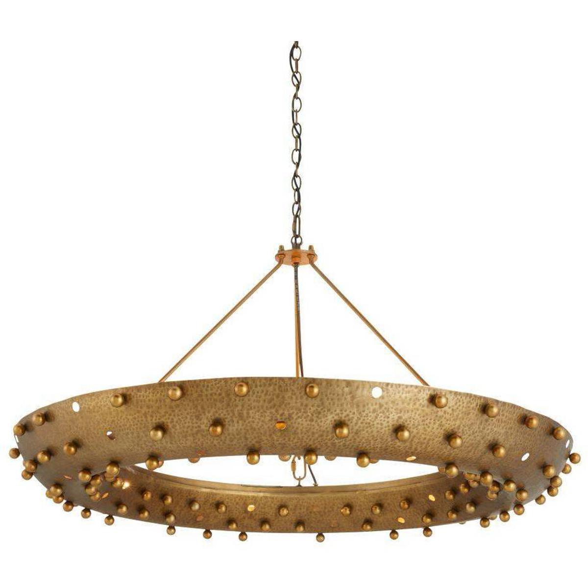 Arteriors DMI18 Hardy 9 Light 36 inch Antique Brass Chandelier Ceiling Light