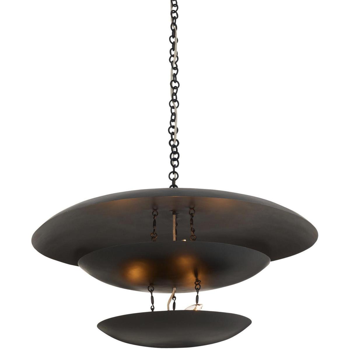 Arteriors DMI25 Florko 6 Light 31 inch Blackened Iron Chandelier Ceiling Light