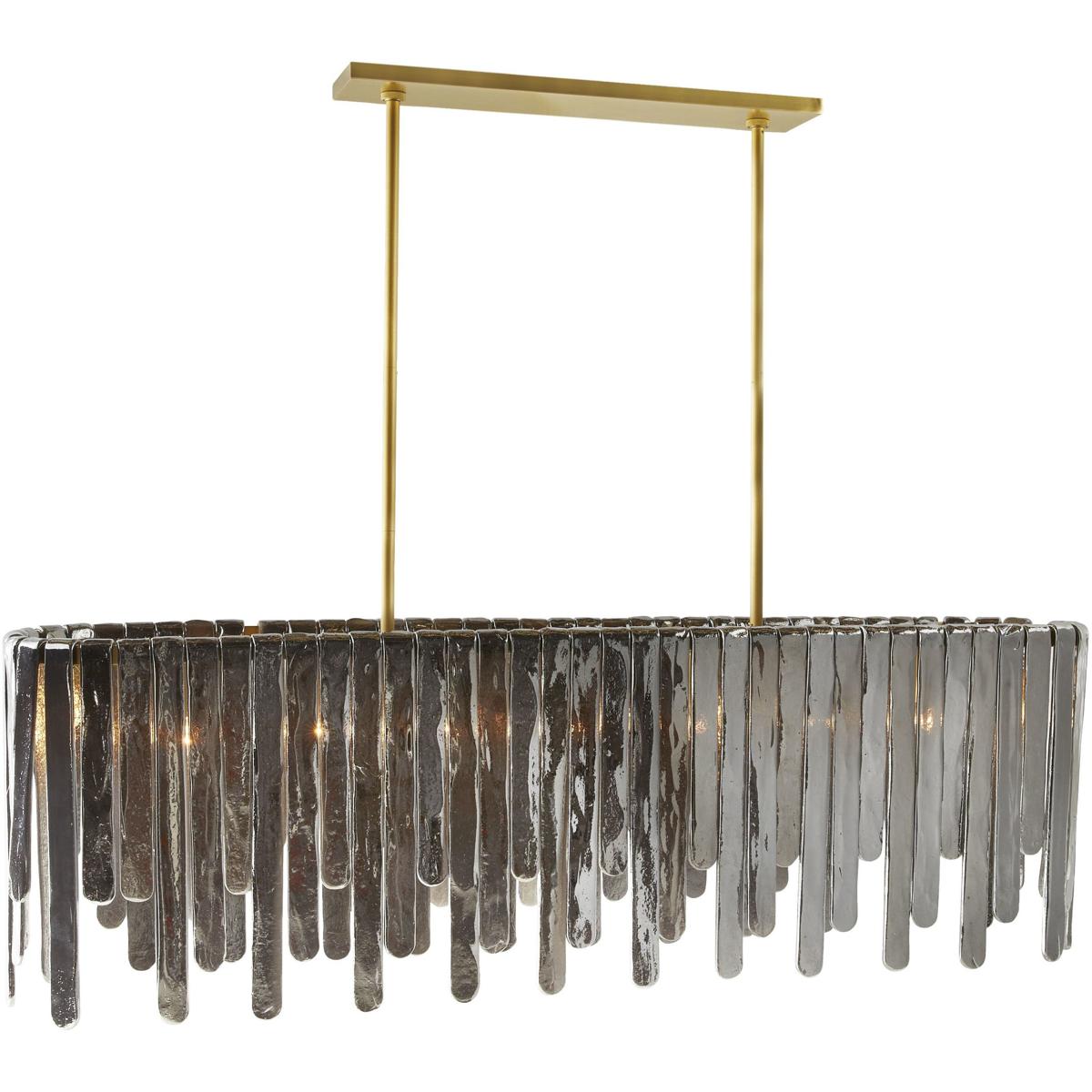 Arteriors DRC11 Leighton 7 Light 51.5 inch Smoke Luster Linear Chandelier Ceiling Light