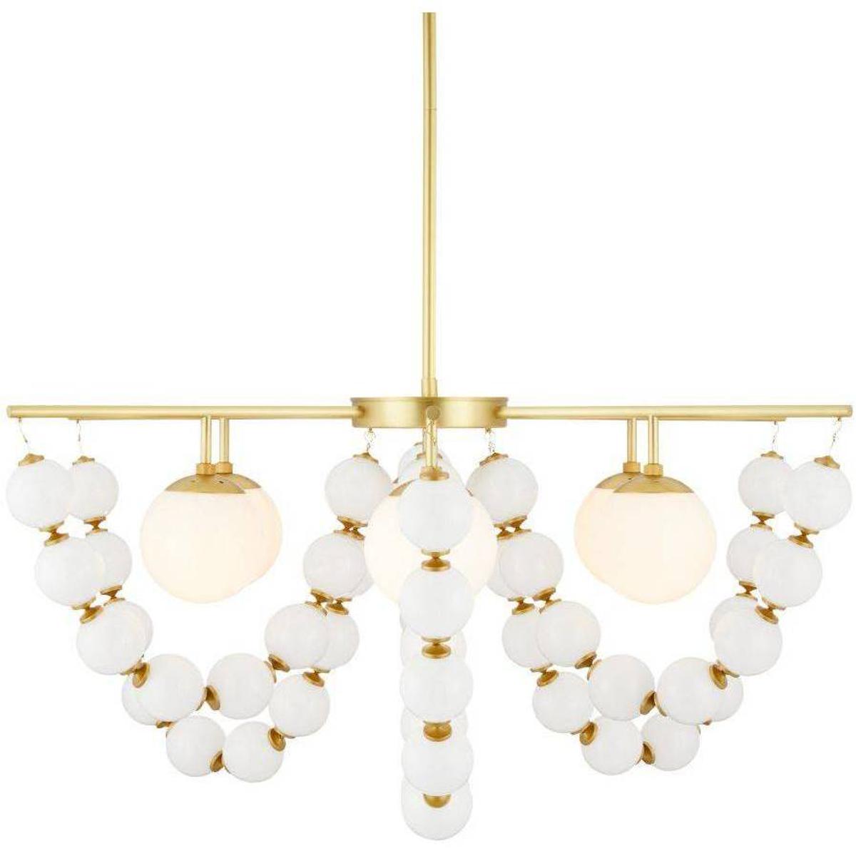 Arteriors DSC08 Genesis 5 Light 42 inch Antique Brass Chandelier Ceiling Light