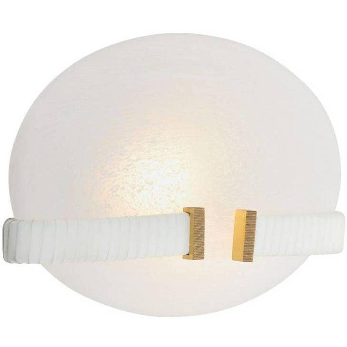 Arteriors DWC46 Fresno 1 Light 12 inch White and Antique Brass ADA Sconce Wall Light