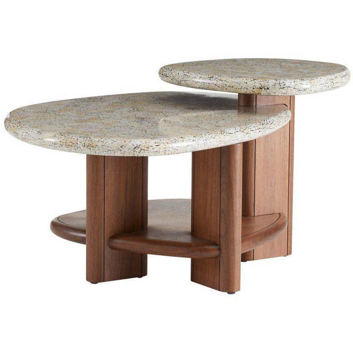 Arteriors FCS15 Forney 38 X 19 inch Satin Walnut and Natural Eggshell Coffee Table