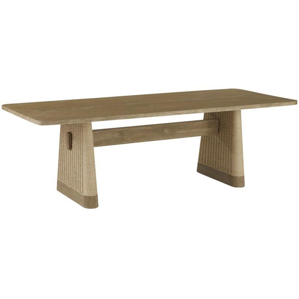 Delrio Coastal Beach Brown Teak Rectangular Outdoor Dining Table - 96"