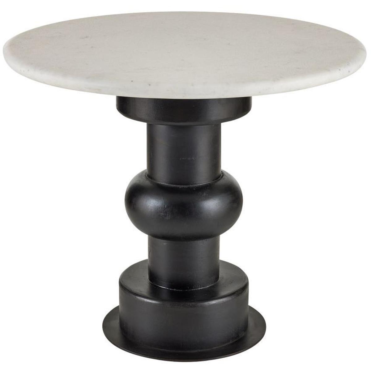 Arteriors FEI21 Devito 29 inch White Marble and Ebony Oak Wood End Table