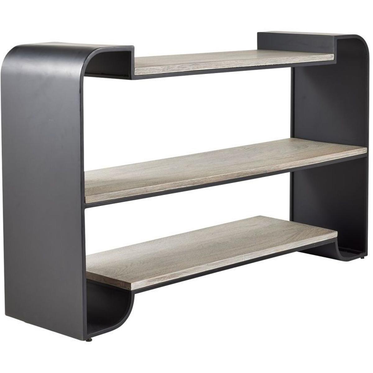 Arteriors FGI04 Epton Smoke Mango Wood and Blackened Bronze Bookshelf