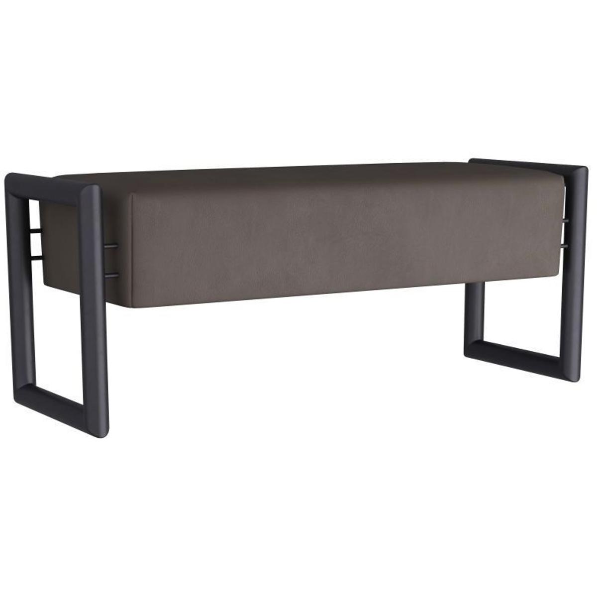 Willcox Dim Gray Blackened Bronze Leather Accent Bench