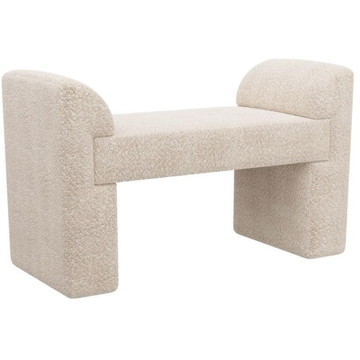 Windemere Cream Beige Upholstered Accent Bench