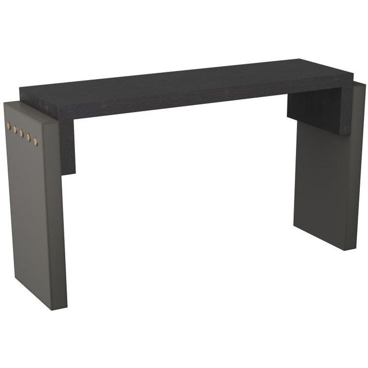 Rectangular Wood Ebony Dim Gray Bernardo Console Table