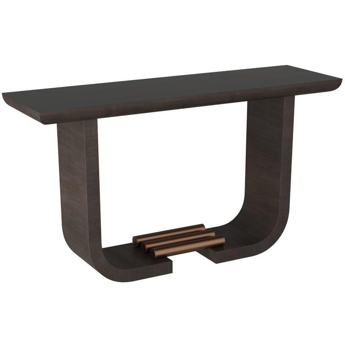 Rectangular Wood Charcoal Antique Brass Ralston Console Table