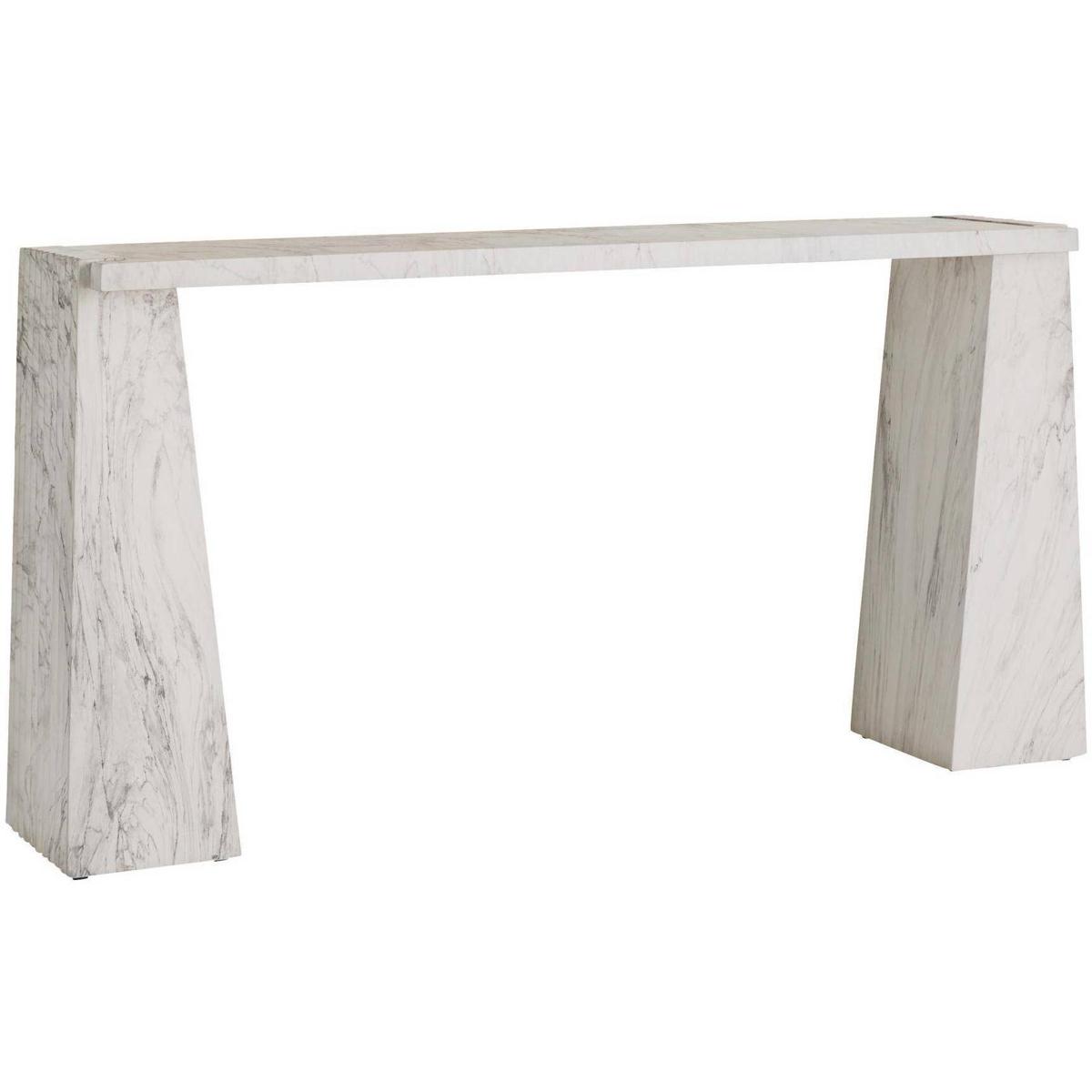 Antonine Modern Classic White Faux Marble Concrete Console Table