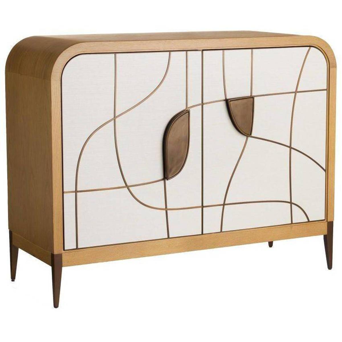 Arteriors FNS15 Hardin Oyster and Beige with Heritage Brass Cabinet