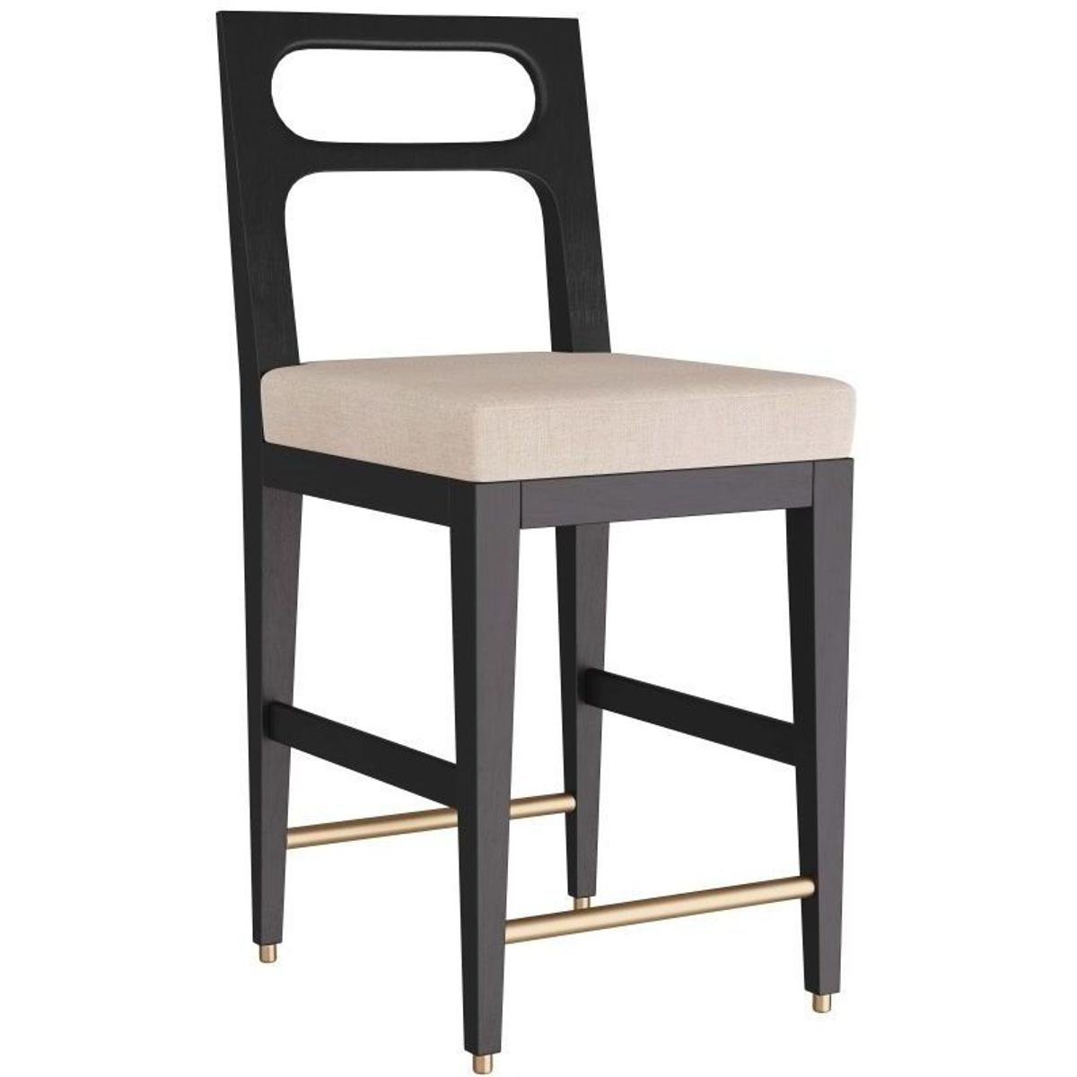 Thaden Natural Ebony Upholstered Mango Wood Counter Stool