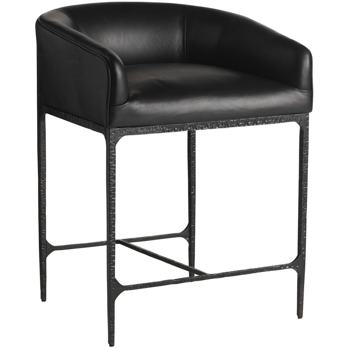 Arteriors FSI17 Osbourne 33.5 inch Black and Blackened Iron Counter Stool