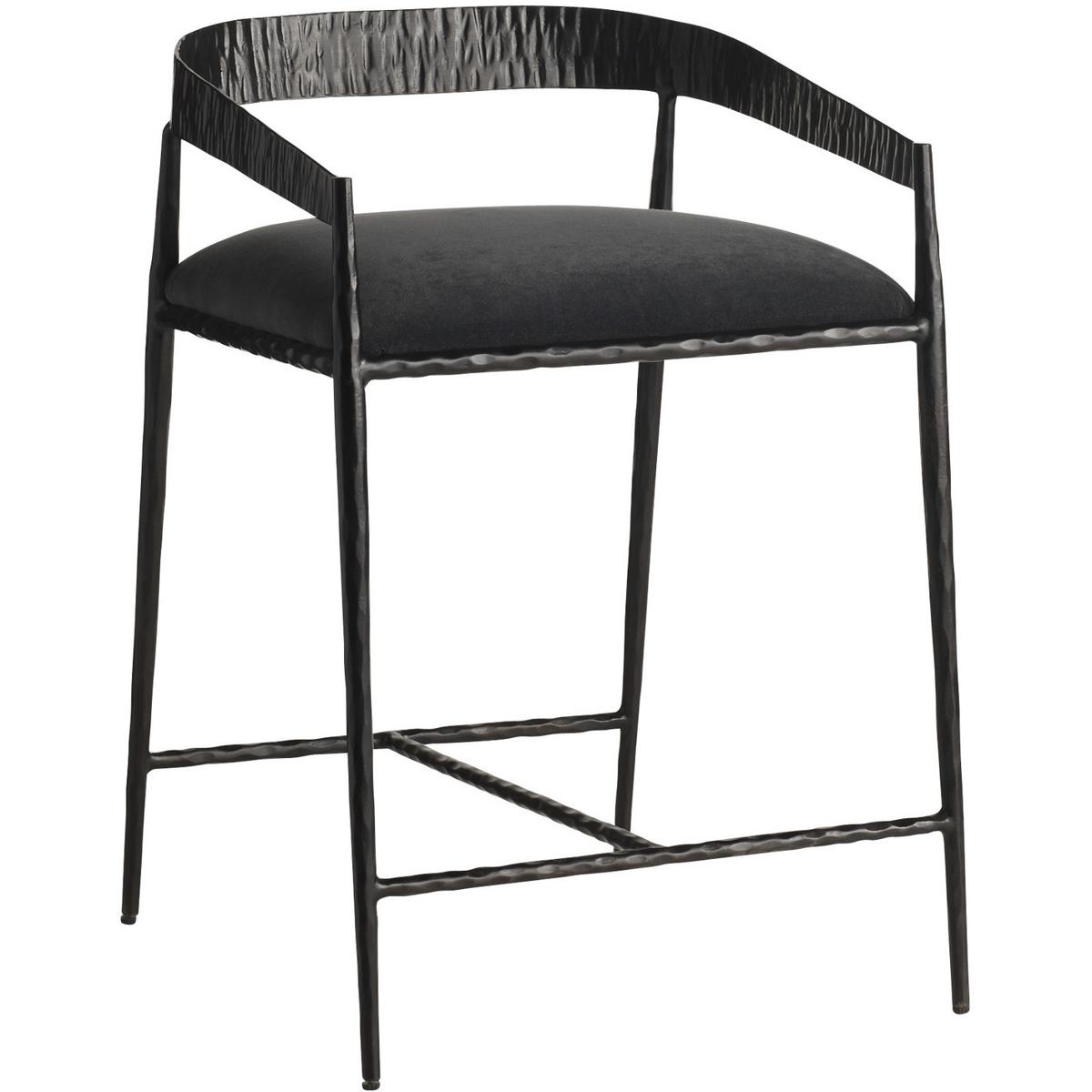Arteriors FSI21 Ansel 30.5 inch Midnight Grey and Natural Iron Counter Stool