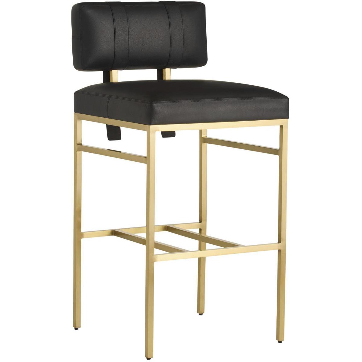 Arteriors FSI26 Laney 41 inch Black and Antique Brass Bar Stool