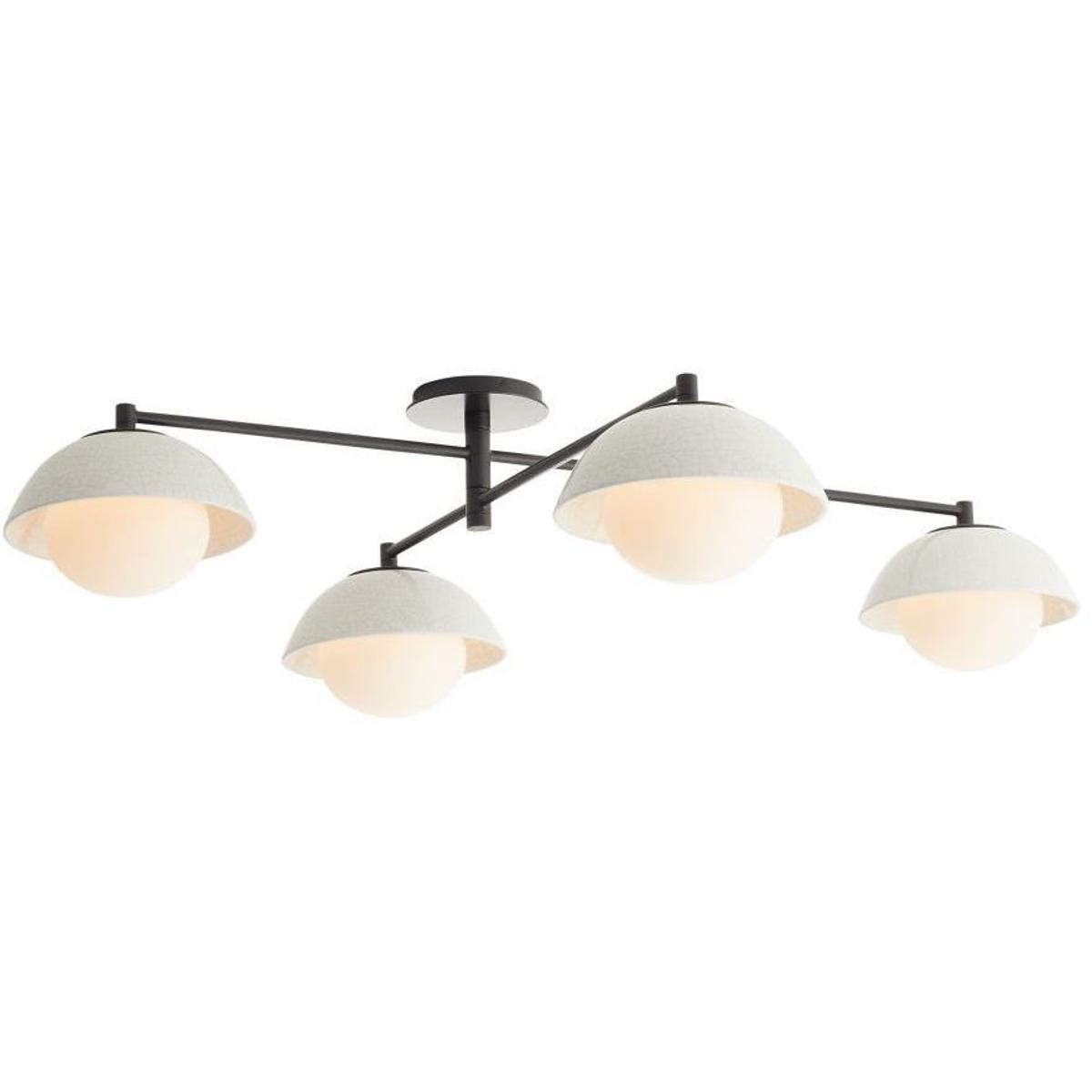 Arteriors GADFC03 Glaze 4 Light 45 inch Blackened Steel, Ivory Stained Crackle Multipoint Flush Mount Ceiling Light