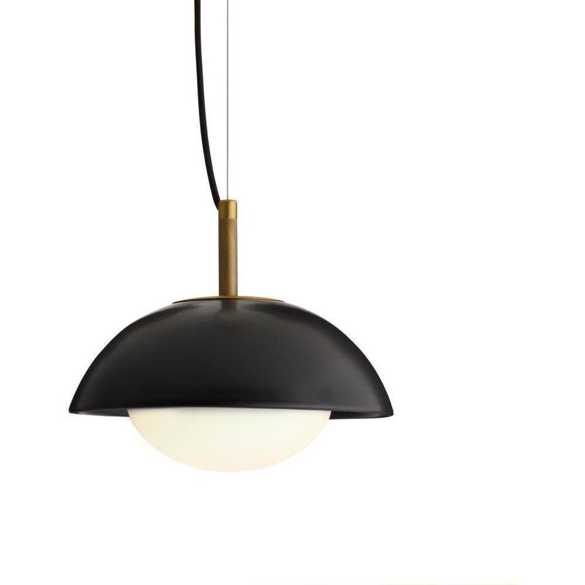 Arteriors GADPC01 Glaze 1 Light 12 inch Antique Brass, Matte Black Ceramic Pendant Ceiling Light