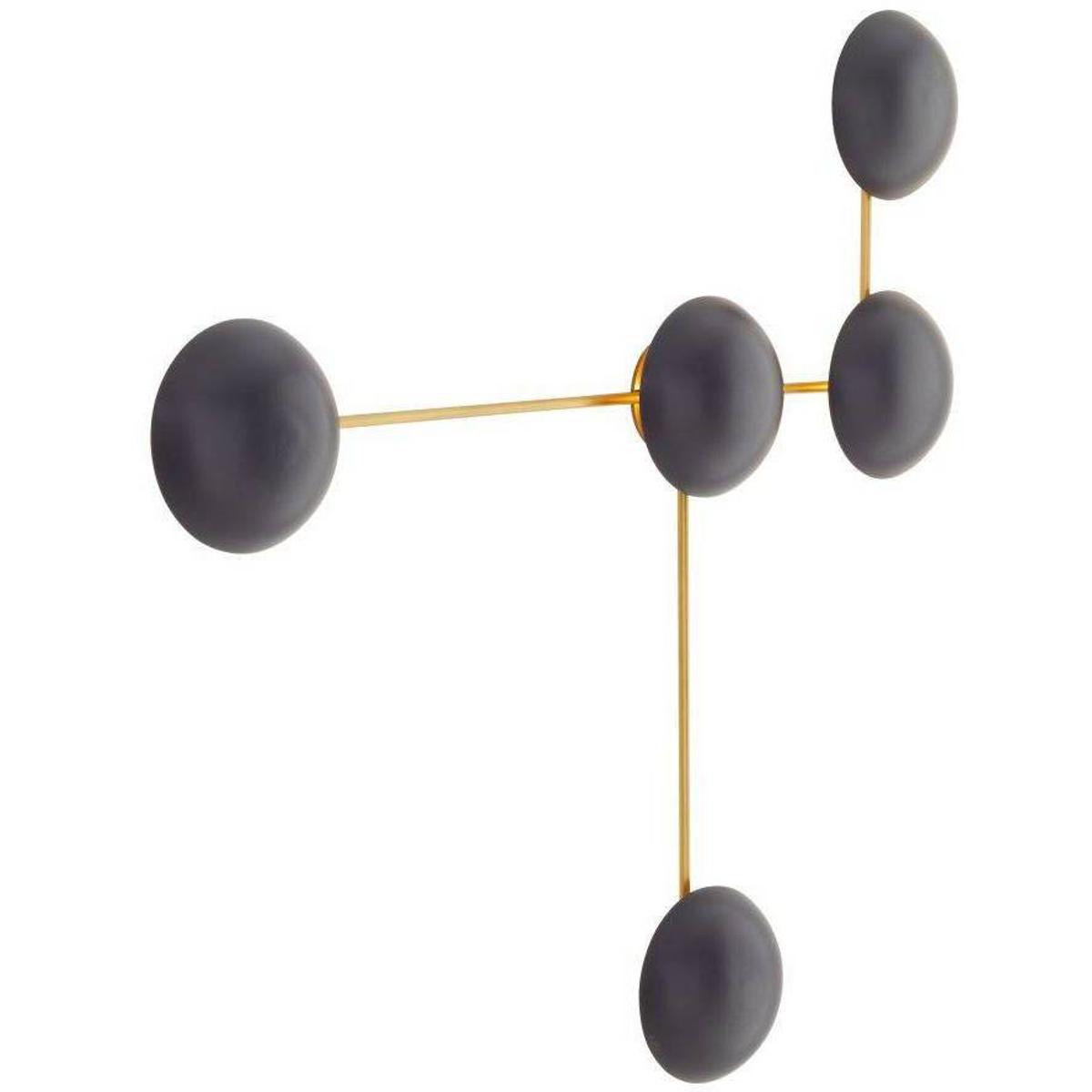Arteriors GADWC03 Glaze 5 Light 44 inch Antique Brass, Matte Black Ceramic ADA Sculptural Sconce Wall Light