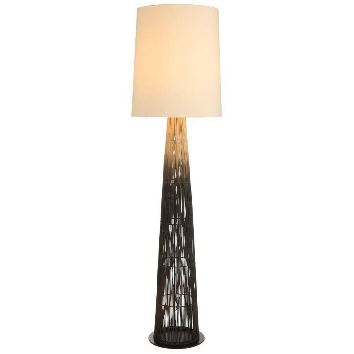 Arteriors PFS05SH054 Florence 68 inch 60 watt Black and Natural Buri Midrib with Bronze Floor Lamp Portable Light Arteriors PFS05SH054 Florence 68 inch 60 watt Black and Natural Buri Midrib with Bronze Floor Lamp Portable Light
