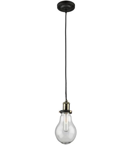 Artcraft AC10481 Edison 1 Light 5 inch Matte Black and Vintage Brass Pendant Ceiling Light