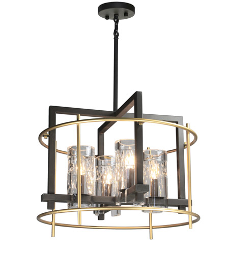 Artcraft AC10946 Riverview 4 Light 20 inch Oil Rubbed Bronze and Satin Brass Chandelier Ceiling Light photo