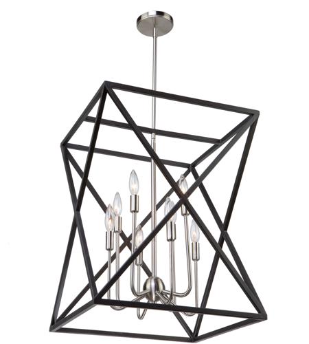 Artcraft AC11042 Elements 8 Light 20 inch Black and Polished Nickel Chandelier Ceiling Light
