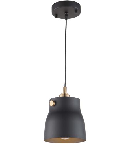 Artcraft AC11361VB Euro Industrial 1 Light 6 inch Matte Black and Harvest Brass Pendant Ceiling Light