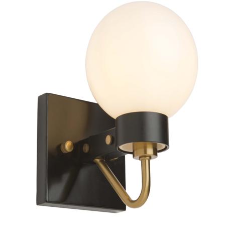 Artcraft AC11421WH Chelton LED 5 inch Matte Black and Harvest Brass Wall Light
