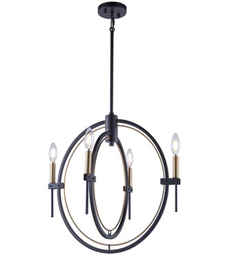 Artcraft AC11454 Anglesey 4 Light 22 inch Matte Black and Harvest Brass Chandelier Ceiling Light