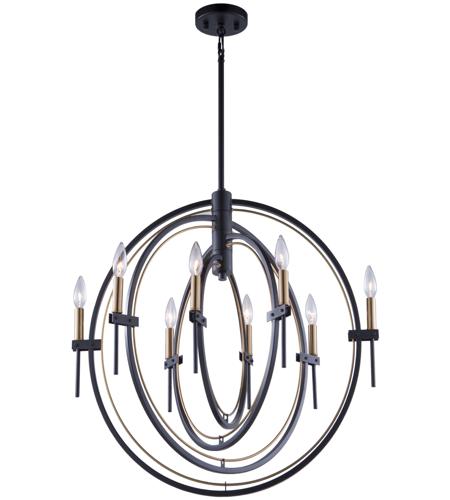 Artcraft AC11458 Anglesey 8 Light 28 inch Matte Black and Harvest Brass Chandelier Ceiling Light