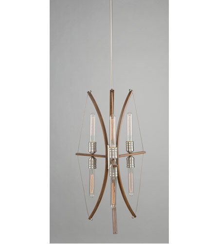 Artcraft AC11482 Arco 6 Light 18 inch Faux Wood and Brushed Nickel Chandelier Ceiling Light AC11482-c.jpg