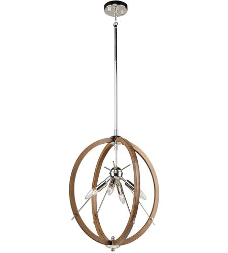 Artcraft AC11554PN Abbey 4 Light 18 inch Faux Wood and Polished Nickel Pendant Ceiling Light