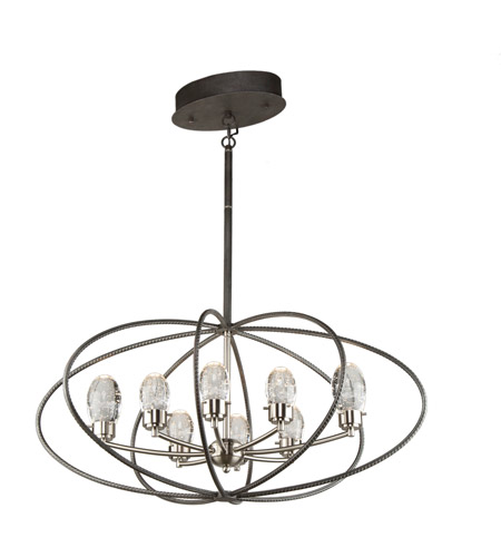 Artcraft AC7458 Kingsford LED 29 inch Slate and Brushed Nickel Chandelier Ceiling Light